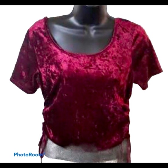 LA Hearts Red Velvet Crop Top Sz M - Picture 1 of 9